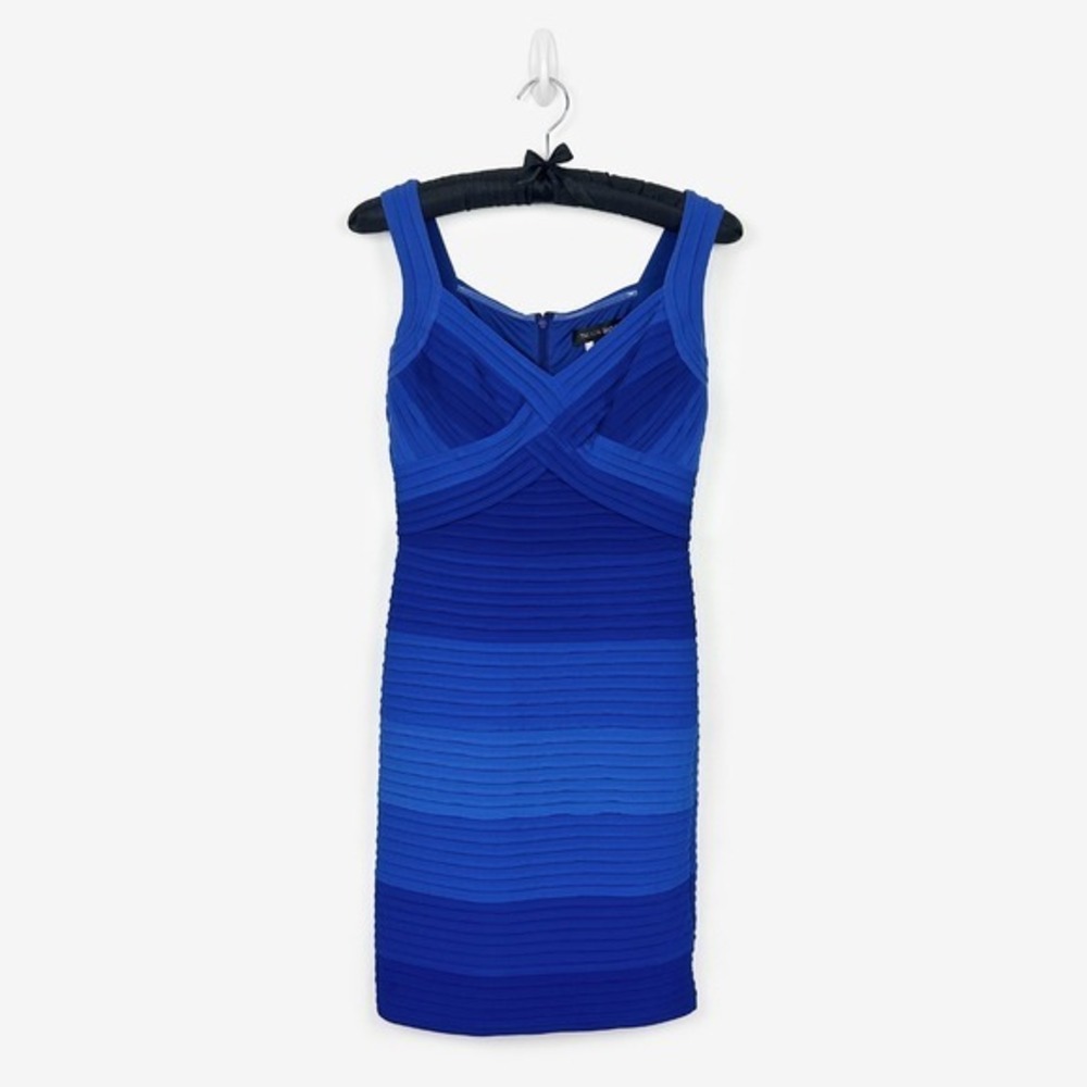 Tadashi Shoji Bandage Mini Dress Size XS Blue Ombre Bodycon Glam Cocktail Party